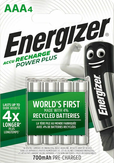 Energizer Power Plus Baterii Reîncărcabile AAA Ni-MH 700mAh 1.2V 4buc