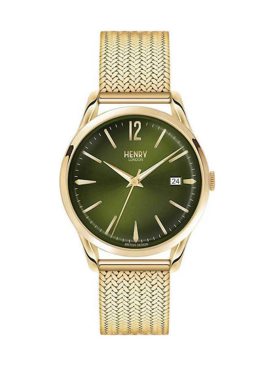 Henry London Chiswick Watch with Gold Metal Bra...