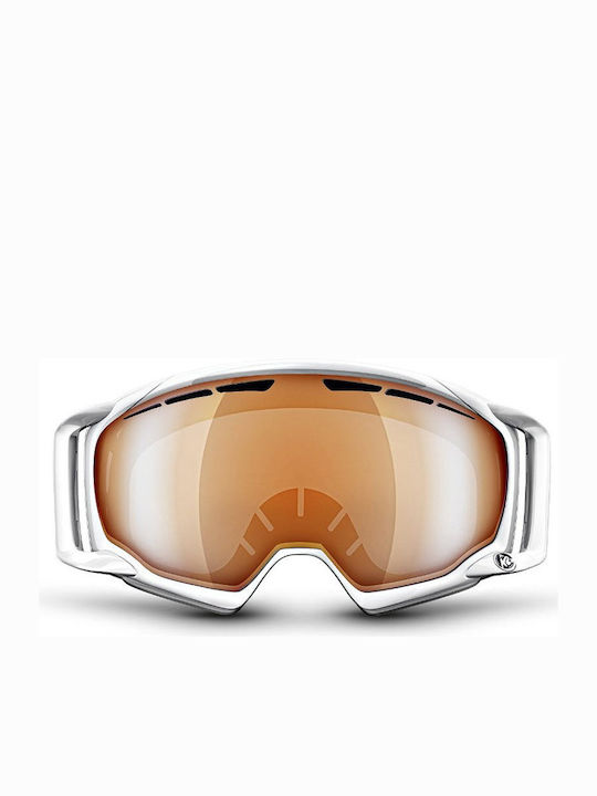K2 Captura Μάσκα Σκι & Snowboard Ενηλίκων Λευκή με Φακό Καθρέπτη / Polarized