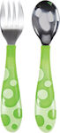 Munchkin Baby Set with Fork made of Metal for 12+ months Green 2pcs