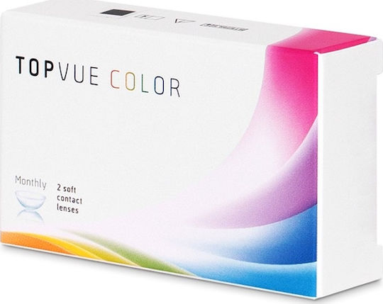 TopVue Color 2 Monthly Colored Without Diopter Contact Lenses Hydrogel