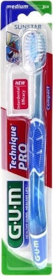 GUM Technique Pro Compact 528 Manual Toothbrush Medium Blue 1pcs