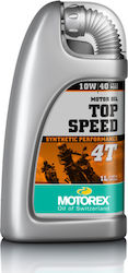 Motorex Top Speed 4T Συνθετικό Λάδι Μοτοσυκλέτας για Τετράχρονους Κινητήρες 10W-40 1lt