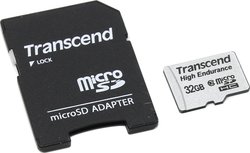 Transcend High Endurance microSDHC 32GB Klasse 10 Hohe Geschwindigkeit mit Adapter