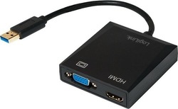 LogiLink UA0234 USB-A Мъжки към HDMI / VGA Женски