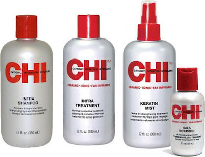 CHI Women's Keratin Hair Care Set Home Stylist Kit Infra Treatment with Shampoo 4pcs CHI2004