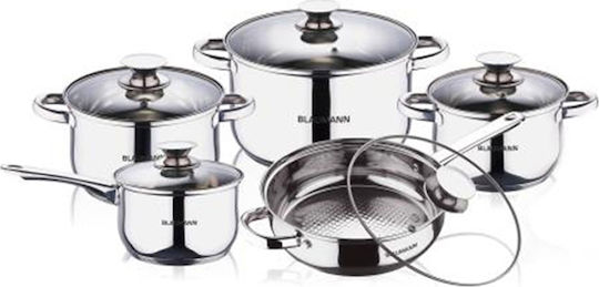 Blaumann Set De Vase De Gătit Din Oțel Inoxidabil Argintiu 10 Piese Blaumann Set De Vase De Gătit Din Oțel Inoxidabil Argintiu 10 Piese