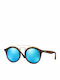 Ray Ban New Gatsby Sunglasses with Brown Tartaruga Plastic Frame and Blue Mirror Lens RB4256 609255