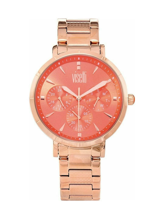 Visetti PE-972RDR Watch with Pink Gold Metal Bracelet PE-972RDR