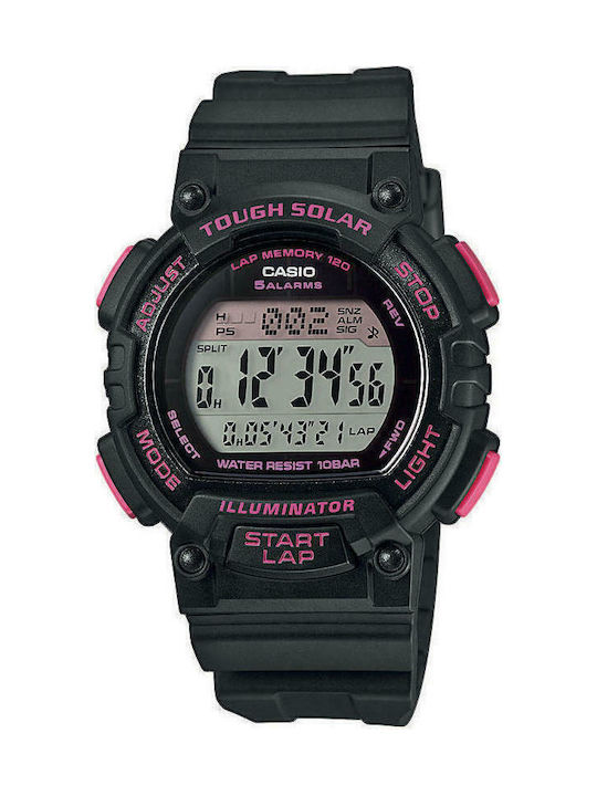 Casio Digital Uhr Solar mit Schwarz Kautschukarmband