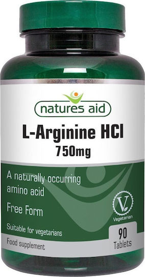 Natures Aid L-arginine Hci 750мг 90 Таблетки Unflavoured