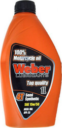 Weber 4T Semi-synthetic Motorcycle Oil for Four-Stroke Engines 15W-50 1lt