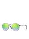 Ray Ban Round Metal RB 3447 002/4J Black/Grenn Ochelari de soare cu Negru Din metal Rame și Verde Ochelari de soare Oglindă Lentilă RB3447 002/4J