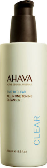 Ahava Time To Clear Loțiune Demachiantă Tonifiantă All-in-One Demachiant Față și Ochi cu Acțiune Antioxidantă 250ml
