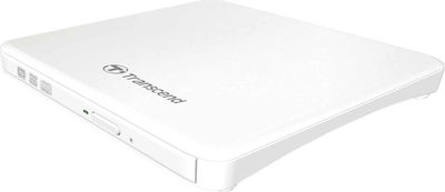 Transcend Externer Optisches Laufwerk Aufnahme/Wiedergabe DVD/CD für Schreibtisch / Laptop Weiß