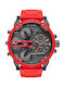 Diesel Mr Daddy 2.0 Ανδρικό Ρολόι 57mm Χρονογράφος Μπαταρίας με Κόκκινο Καουτσούκ Λουράκι
