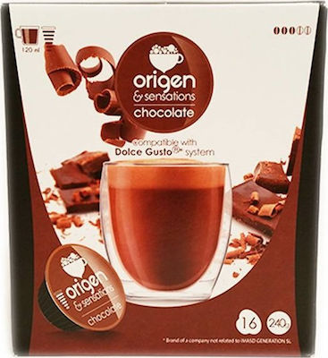 Origen & Sensations Kapseln Schokolade Chocolate Kompatibel mit Maschine Dolce Gusto 16Mützen