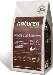 Naturea Lands Cat & Kitten Ξηρά Τροφή Γάτας με Σολομό 0.35kg