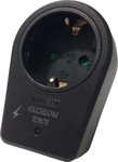 Single Socket with Surge Protection Black