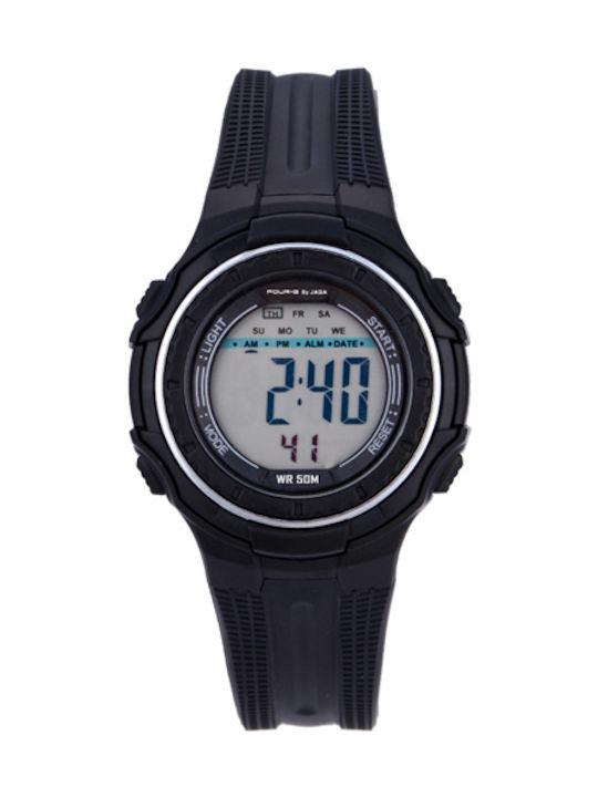 Jaga Kids Digital Watch Four-G with Rubber/Plastic Strap Black