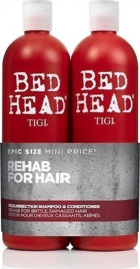 Tigi Bed Head Resurrection Duo Shampoo 750ml & Conditioner Hair Treatment Set for Damaged Hair with Shampoo & Conditioner 2 Pieces