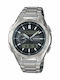 Casio Αναλογικό/Ψηφιακό Ανδρικό Ρολόι 43.5mm Solar με Ασημί Μεταλλικό Μπρασελέ