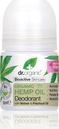 Dr.Organic Hemp Oil Hemp Oil Deodorant Natural Roll-On Fără Aluminiu 50ml