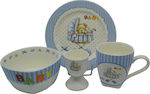 Feeding Set made of Porcelain Blue 4pcs