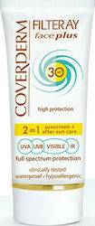 Coverderm Filteray Plus 2 in 1 Tinted Light Beige Dry/S Waterproof Sunscreen Cream Face SPF30 with Color 50ml