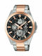 Casio Edifice Ανδρικό Ρολόι 45mm Χρονογράφος Μπαταρίας με Ροζ Χρυσό Μεταλλικό Μπρασελέ