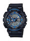 Casio G-Shock Watch Chronograph Battery with Blue Rubber Strap