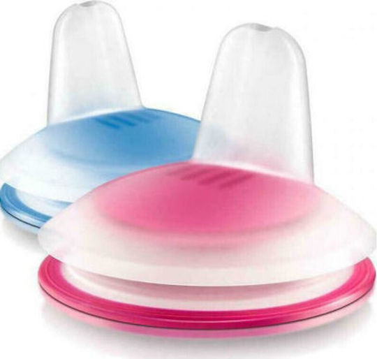 Philips Silicone Baby Spout For Children's Cup for 6+ months 2pcs Multicolour Ροζ&Μπλε