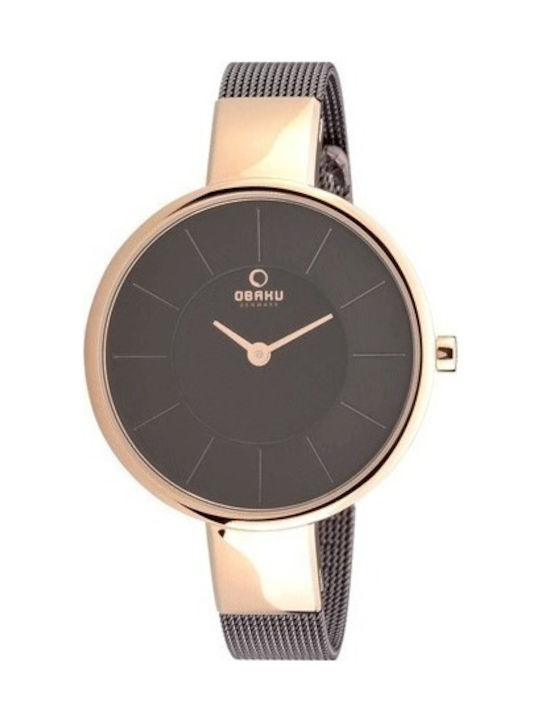 Obaku Uhr mit Schwarz Metallarmband V149LXVNMN