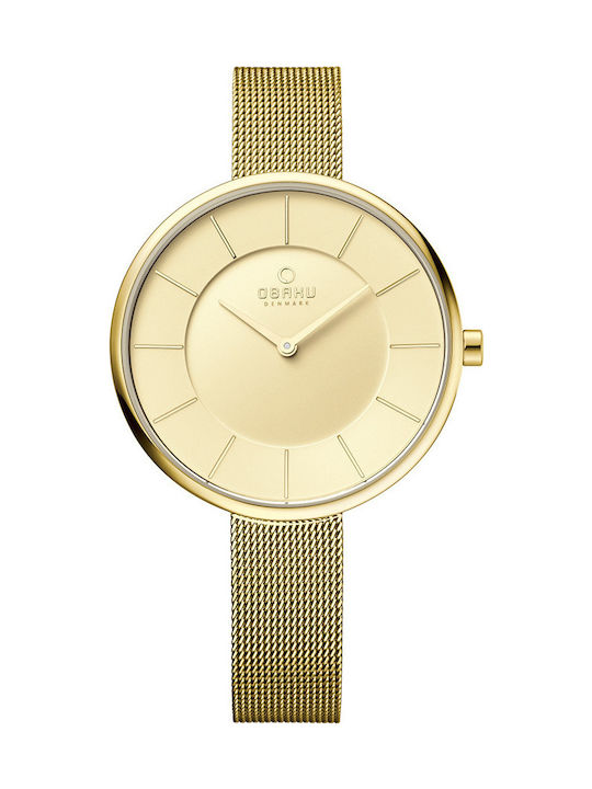 Obaku Watch with Gold Metal Bracelet V185LXGGMG