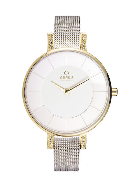 Obaku Γυναικείο Ρολόι 34mm Μπαταρίας με Ασημί Μ...