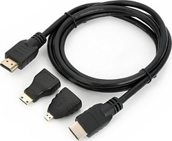 HDMI 2.0 Cable HDMI male - HDMI male 1.5m + Mini/M HDMI 1.4 HDMI male - HDMI male 1.5m Μαύρο
