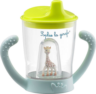 Sophie La Girafe Non-spill Cup Mascotte Educational Sippy Cup Plastic with Handles Green for 6m+m+ 180ml