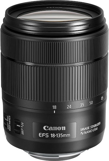 Canon Crop Obiectiv Foto EF-S 18-135mm f/3.5-5.6 IS USM Nano Zoom standard / Tele Zoom / Zoom cu unghi larg pentru Montura Canon EF-S Black