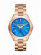 Michael Kors Watch Damen Uhr mit Rose Gold Metallarmband
