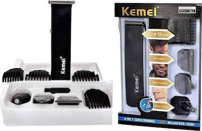 Kemei KM-3580 Set Wiederaufladbare Haarschneidemaschine Schwarz KM-3580