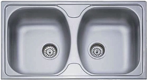 Donau Επικαθήμενος Νεροχύτης Inox Σατινέ Μ78xΠ44cm Ασημί