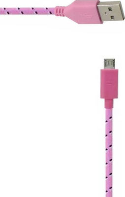 Ancus Geflochten USB 2.0 auf Micro-USB-Kabel Rosa 1m (11826) 1Stück