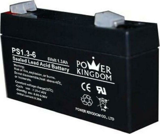 Power Kingdom PS1.3-6 Baterie UPS cu Capacitate 1.3Ah și Tensiune 6V 1buc