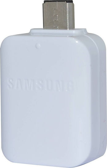 Samsung Μετατροπέας micro USB male σε USB-A female Λευκό 1τμχ GH96-09728A