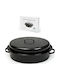 Homestyle Dutch Oven Oval Made of Aluminum with Grill 45x35cm 1pcs