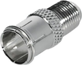 Edision Μετατροπέας F-Connector male σε F-Connector female Ασημί (07-00-0002)