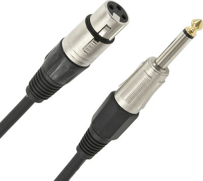 Kabel XLR-Buchse - 6,3mm Stecker Schwarz 5m (30519)