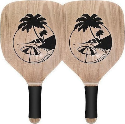 Summertiempo Set Strandrackets Beige mit Geradem Griff Schwarze