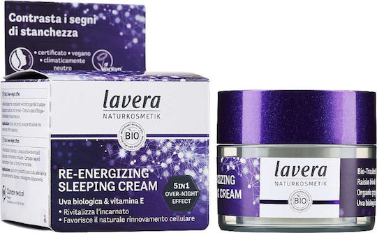 Lavera Re-Energizing Κρέμα Προσώπου Νυκτός για Ενυδάτωση & Ανάπλαση με Υαλουρονικό Οξύ 50ml