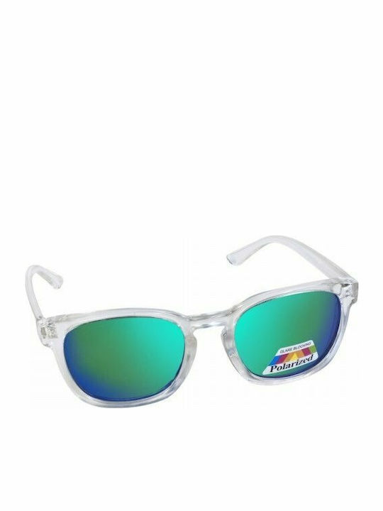 Eyelead EyeLead Polarized Ανδρικά Γυαλιά Ηλίου με Διάφανο Κοκκάλινο Σκελετό και Γαλάζιο Polarized Καθρέφτη Φακό